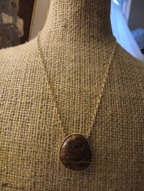 NWOT Gold & Jasper Simple Statement Necklace